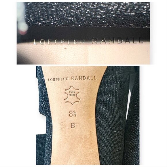 Loeffler Randall Kassidy Stretch Bow Booties,‎ Black/Metallic Knit, 8.5B, New - Picture 10 of 14